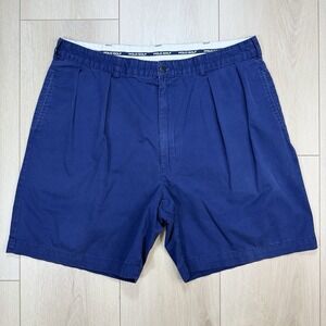 Polo Golf Ralph Lauren Navy Blue Pleated Chino Shorts Mens 38 Cotton Classic